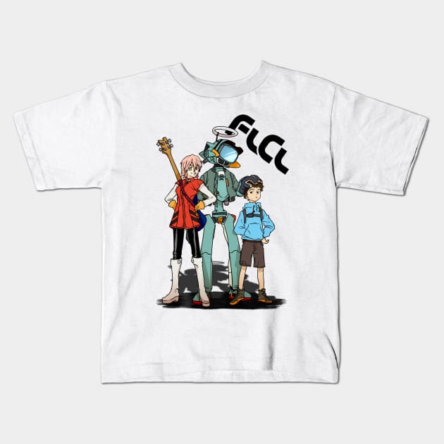 FLCL - The 3's Kids T-Shirt by LucasBrenner